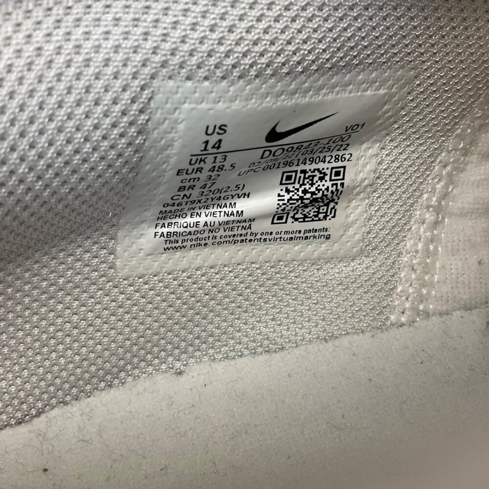 Nike Men's LeBron Witness VI Basketball Sneakers DO9843-100 White/Black Size 14M - Picture 8 of 8